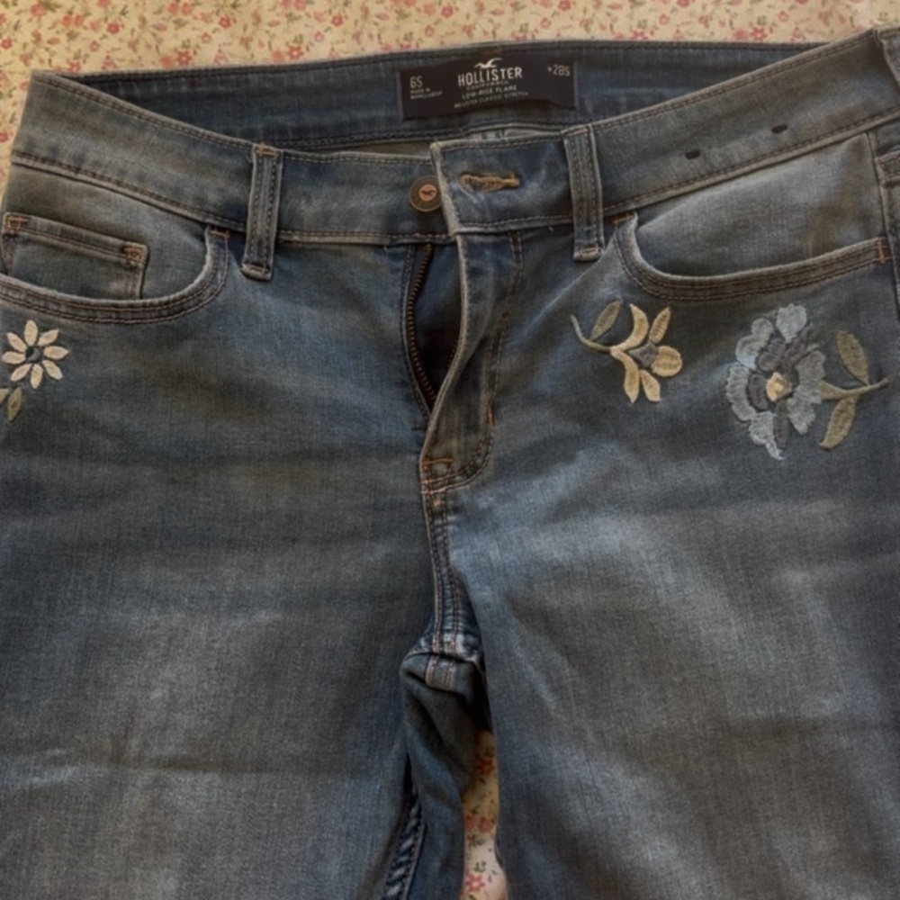 hollister aesthetic coquette girly y2k 2000s flared jeans 28 short medium wash